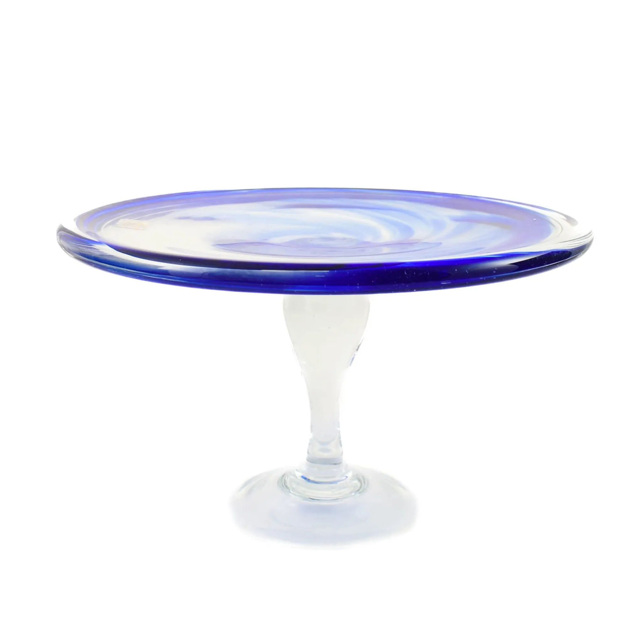 Outlet Murano Glass Blue Cake Stand, 25cm Tableware Brands