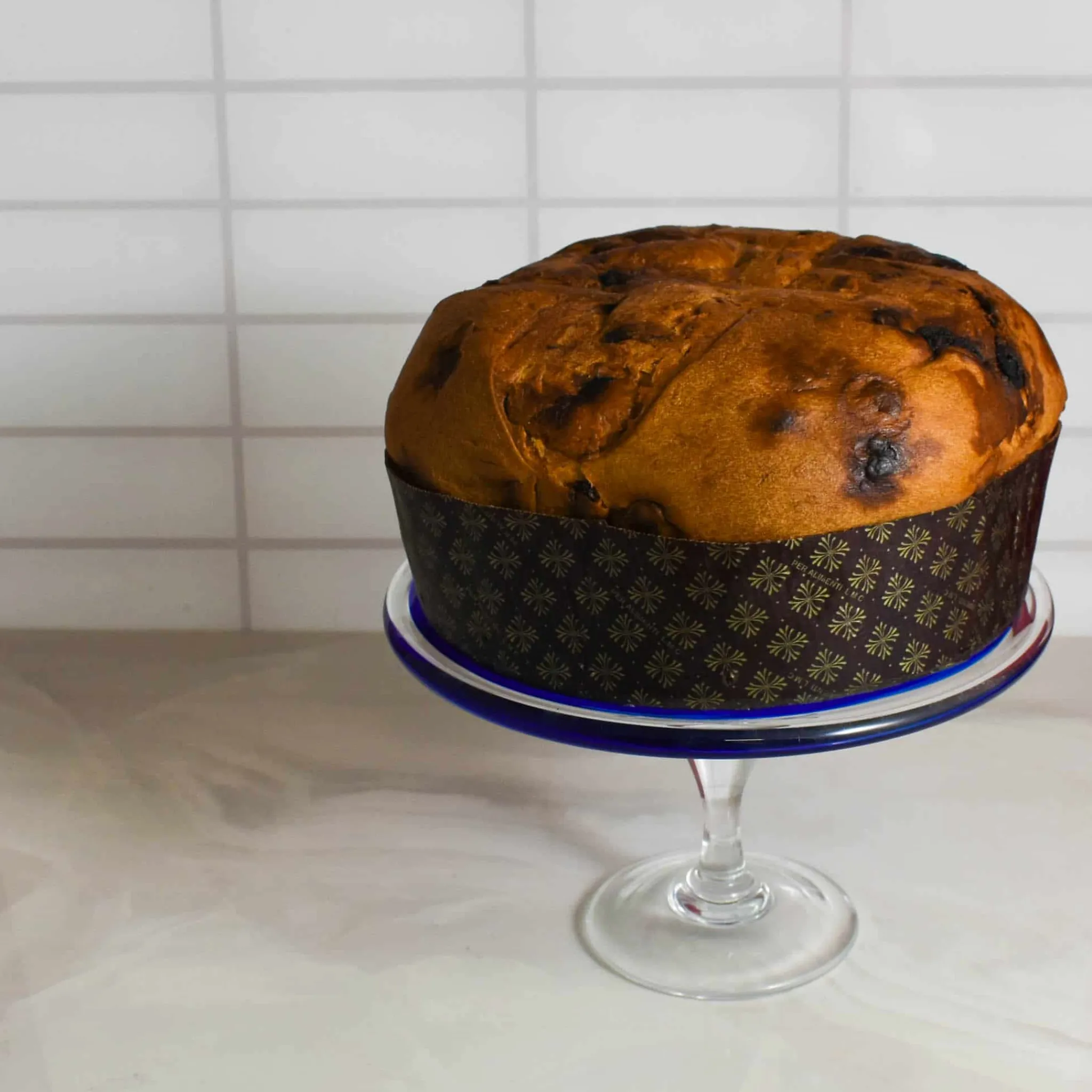 Outlet Murano Glass Blue Cake Stand, 25cm Tableware Brands