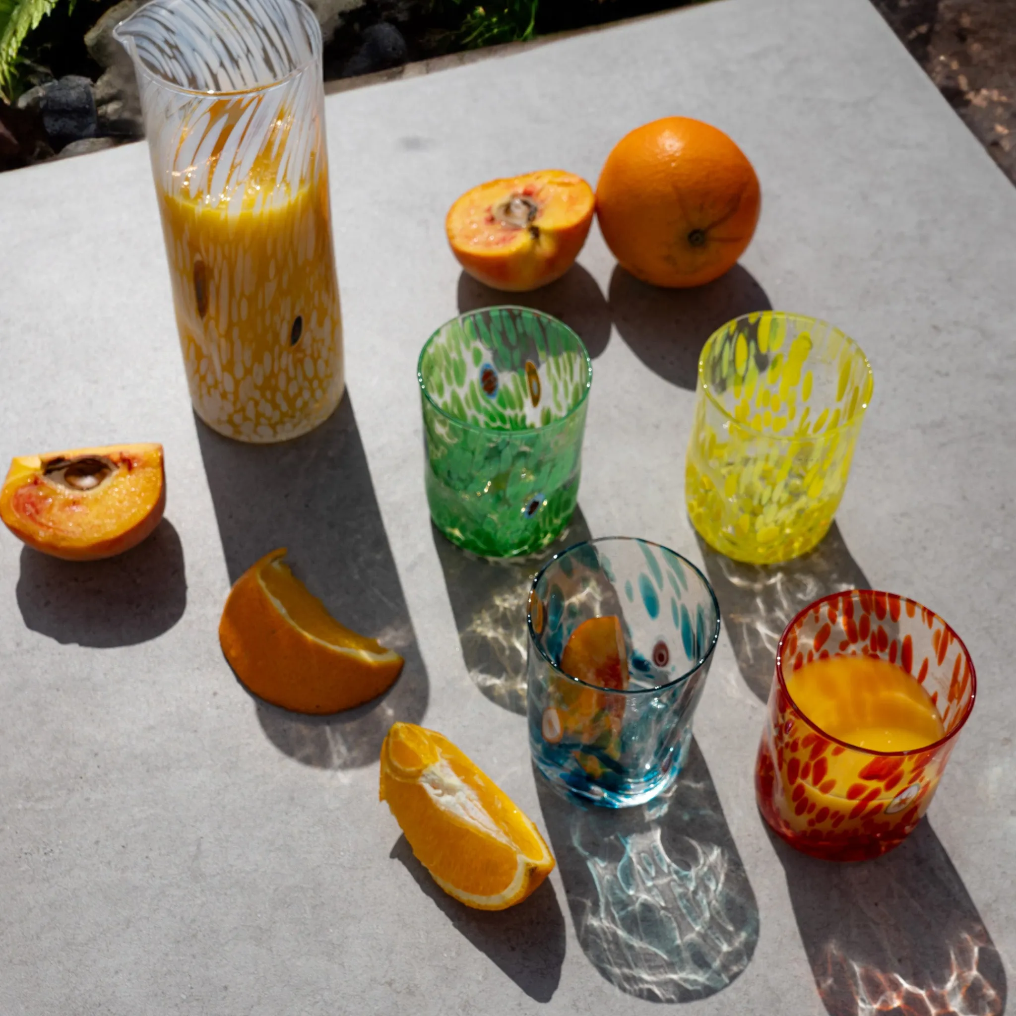 Best Murano Glass Tumbler, Green Table Setting|Drinking Glasses