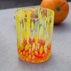 Clearance Murano Glass Tumbler, Yellow Table Setting|Drinking Glasses