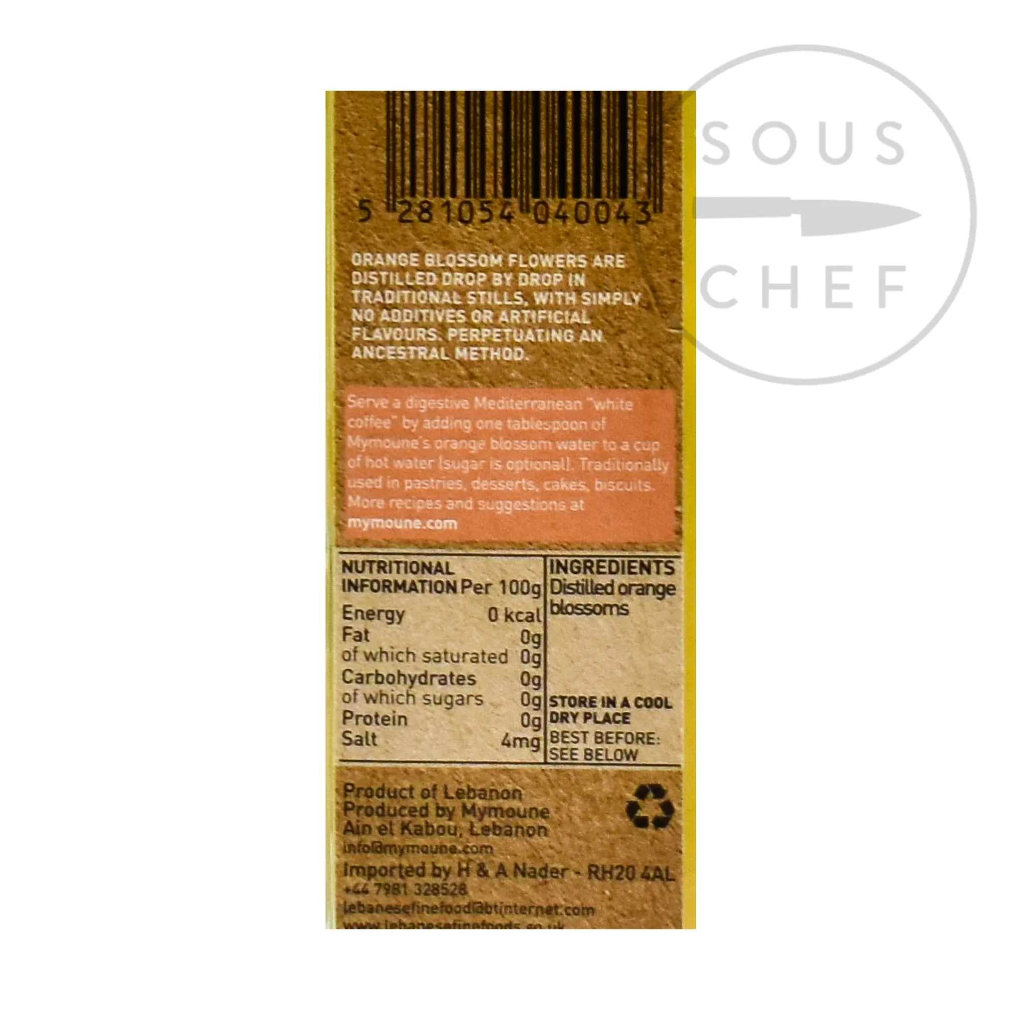 Clearance Orange Blossom Water, 250ml Middle Eastern Ingredients|Baking Ingredients
