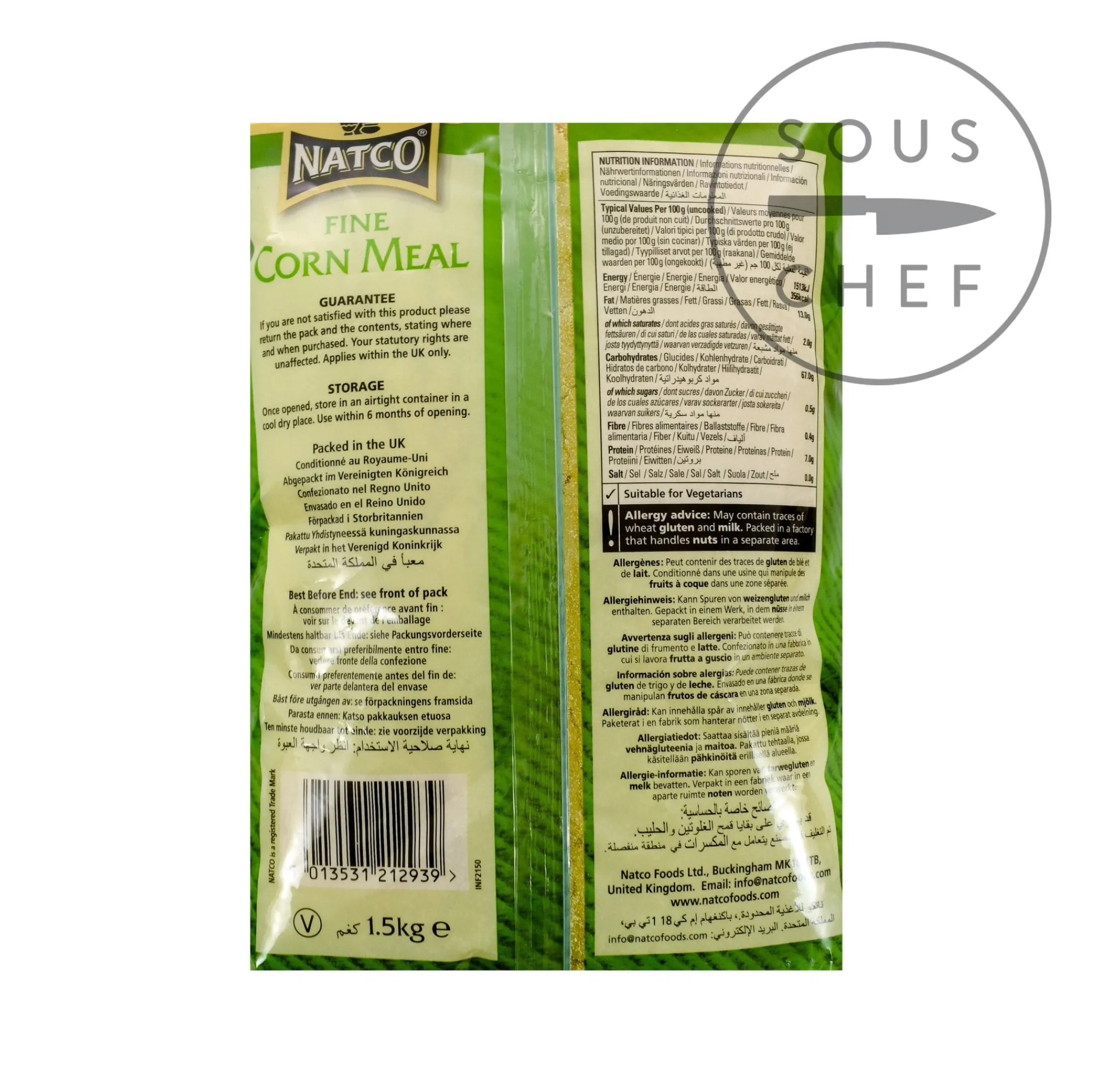 Hot Cornmeal Fine, 1.5kg Indian Ingredients|Baking Ingredients