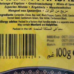 Outlet Ground Garam Masala Ingredients Brands|Indian Ingredients