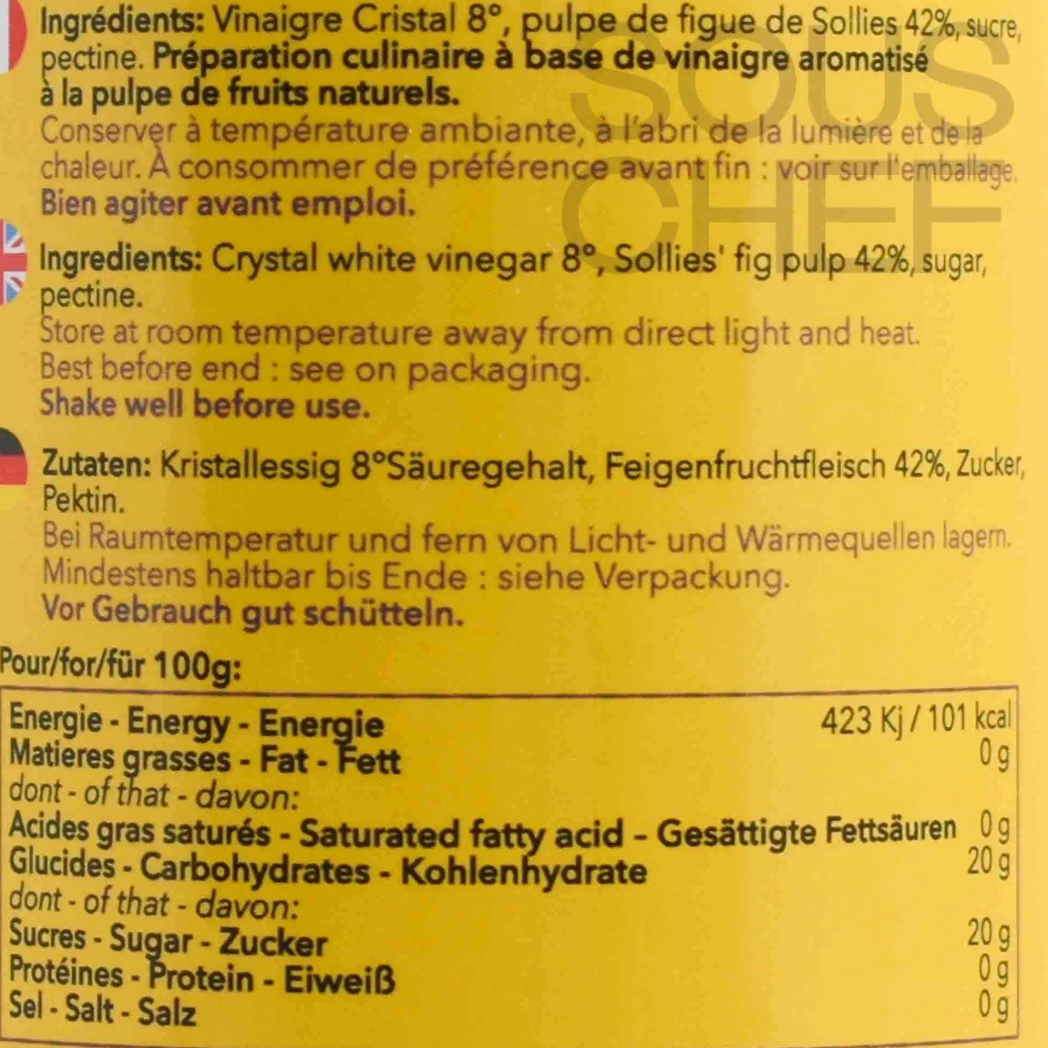 Fig Vinegar, 200ml Ingredients Brands|French Ingredients