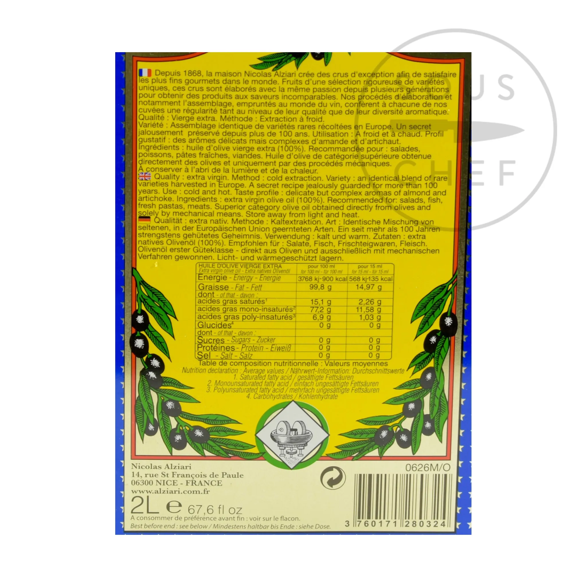 Clearance Fruity & Soft Cuvee Prestige Olive Oil French Ingredients|Oil, Vinegar & Dressings