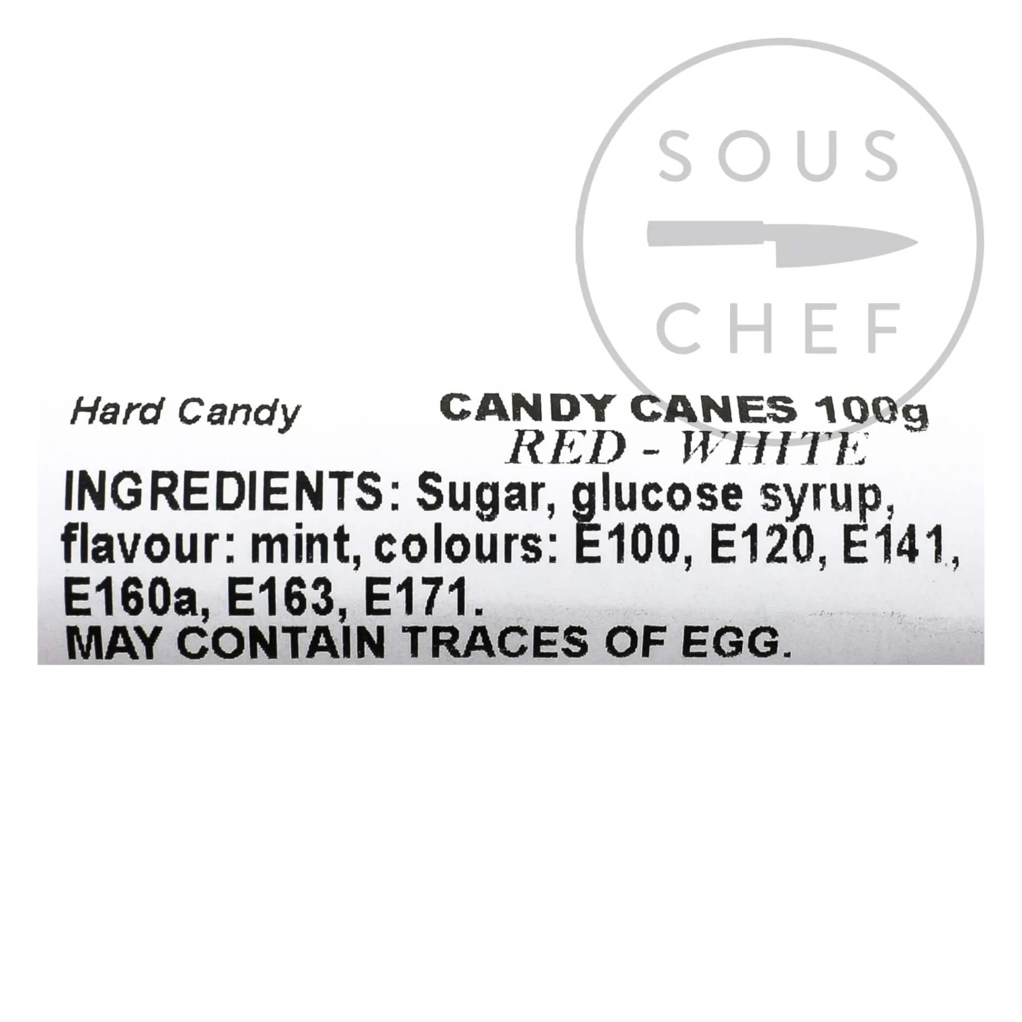 No 6 Candy Cane Lane - Giant Candy Cane, 100g Ingredients Brands|Chocolate & Sweets