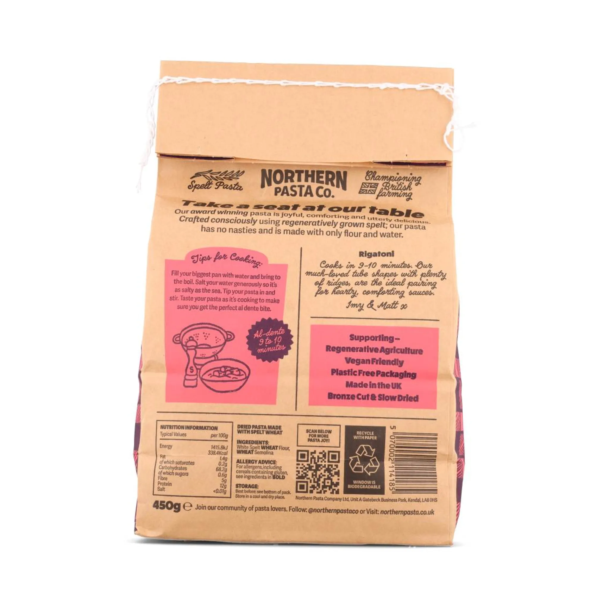 Outlet Rigatoni, 450g Italian Ingredients|Pasta, Rice & Beans