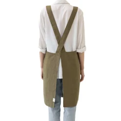 New Olive Crossback Linen Apron Kitchen Textiles & Clothing