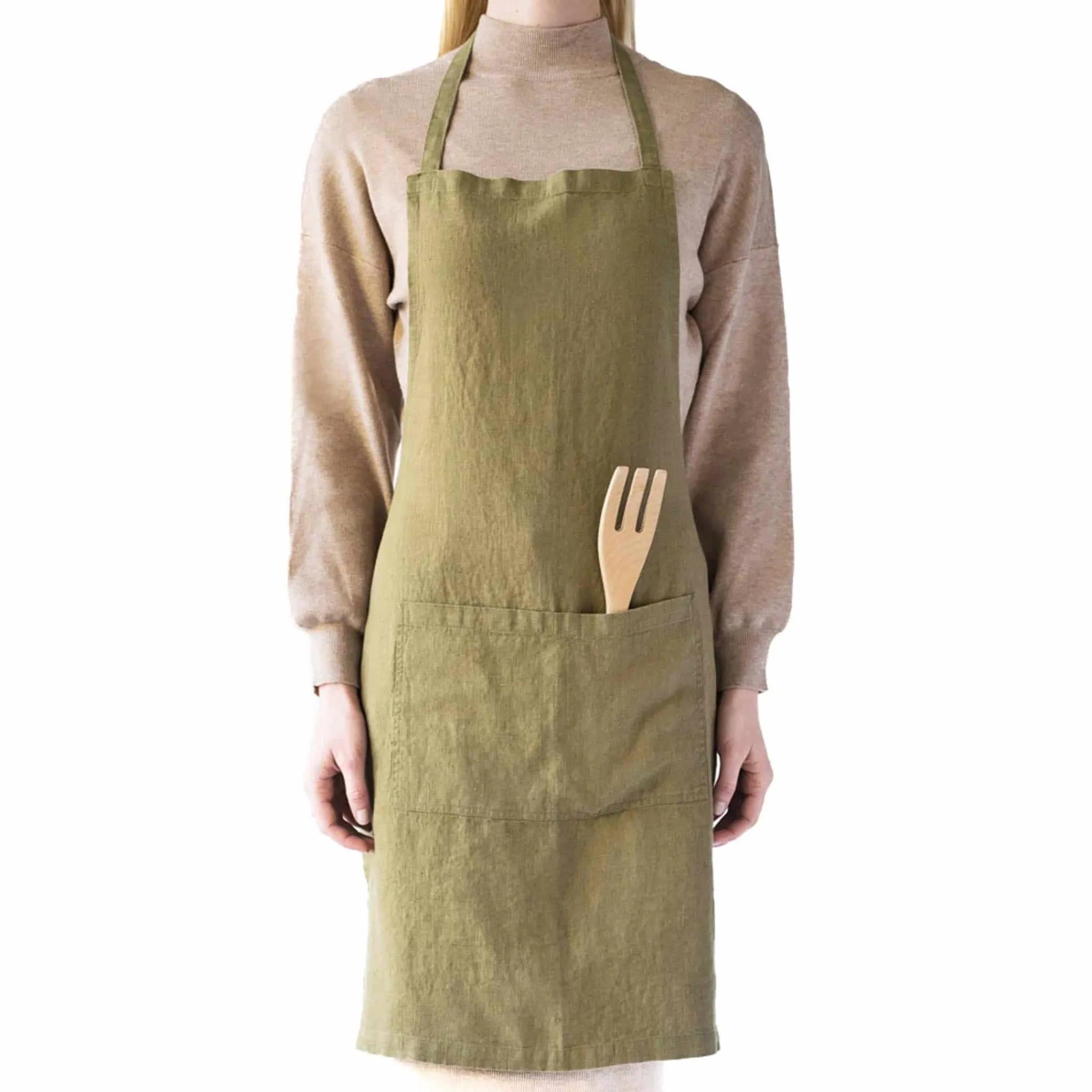 Clearance Olive Daily Linen Apron Kitchen Textiles & Clothing