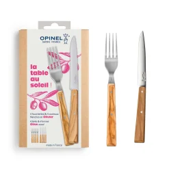 New La Table Au Soleil 8 Piece Olive Wood Handle Cutlery Set Cutlery|Tableware Brands