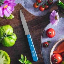Clearance No 113 Blue Beechwood Handle Serrated Paring Knife, 10cm Kitchen Knives