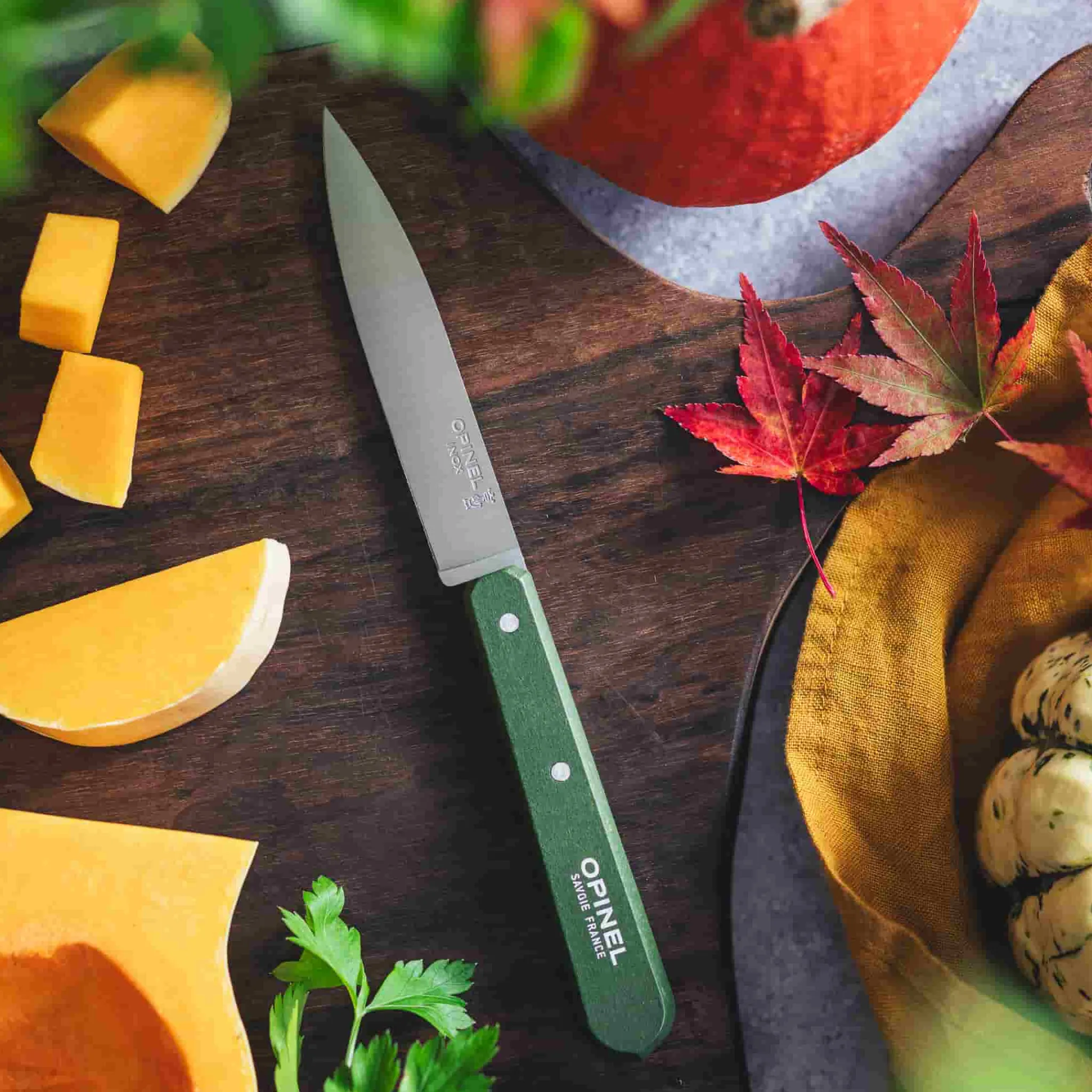 Outlet No 112 Khaki Beechwood Handle Paring Knife, 10cm Kitchen Knives