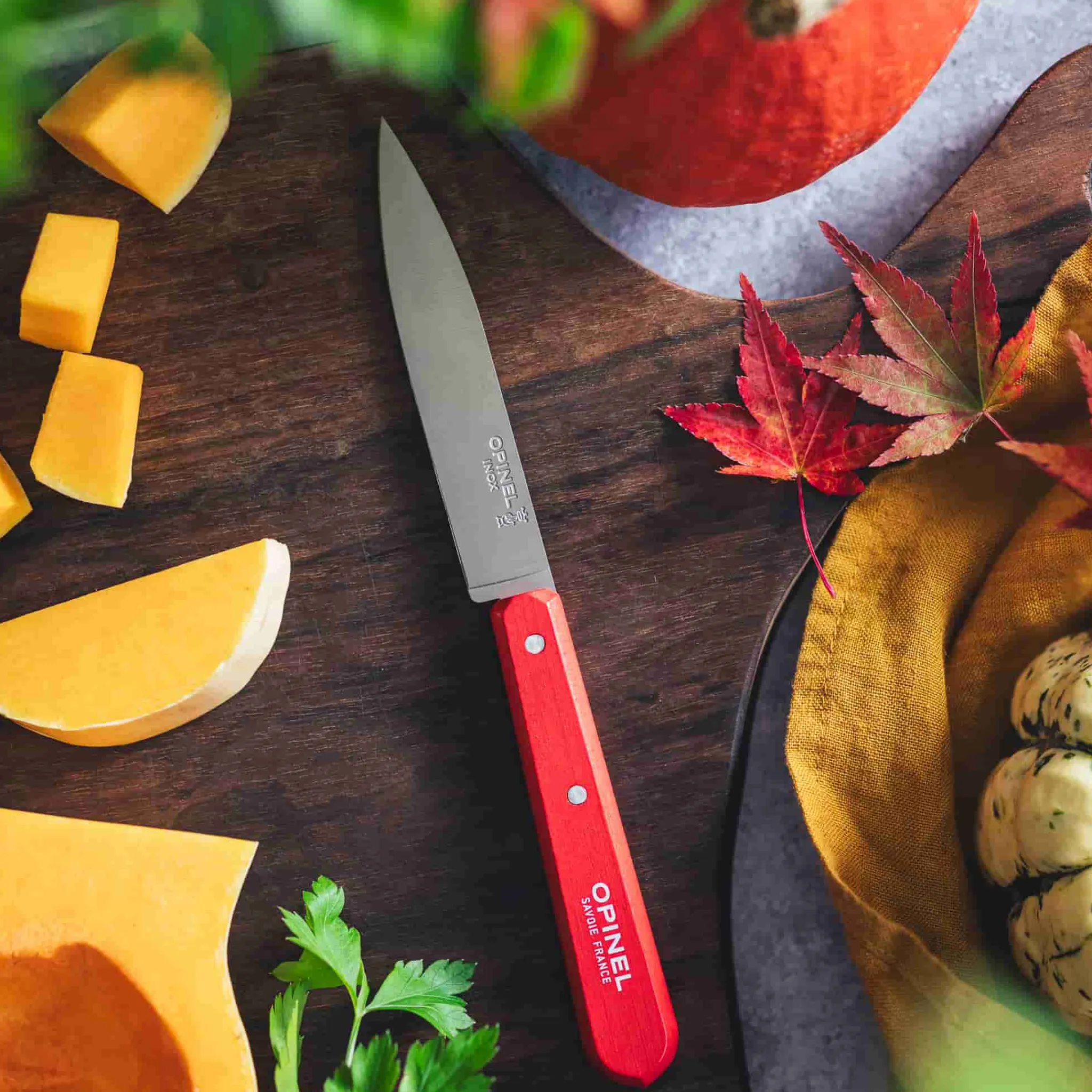 Clearance No 112 Red Beechwood Handle Paring Knife, 10cm Kitchen Knives