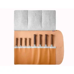 Hot Reclaimed Leather 8 Slot Knife Roll Kitchen Knives