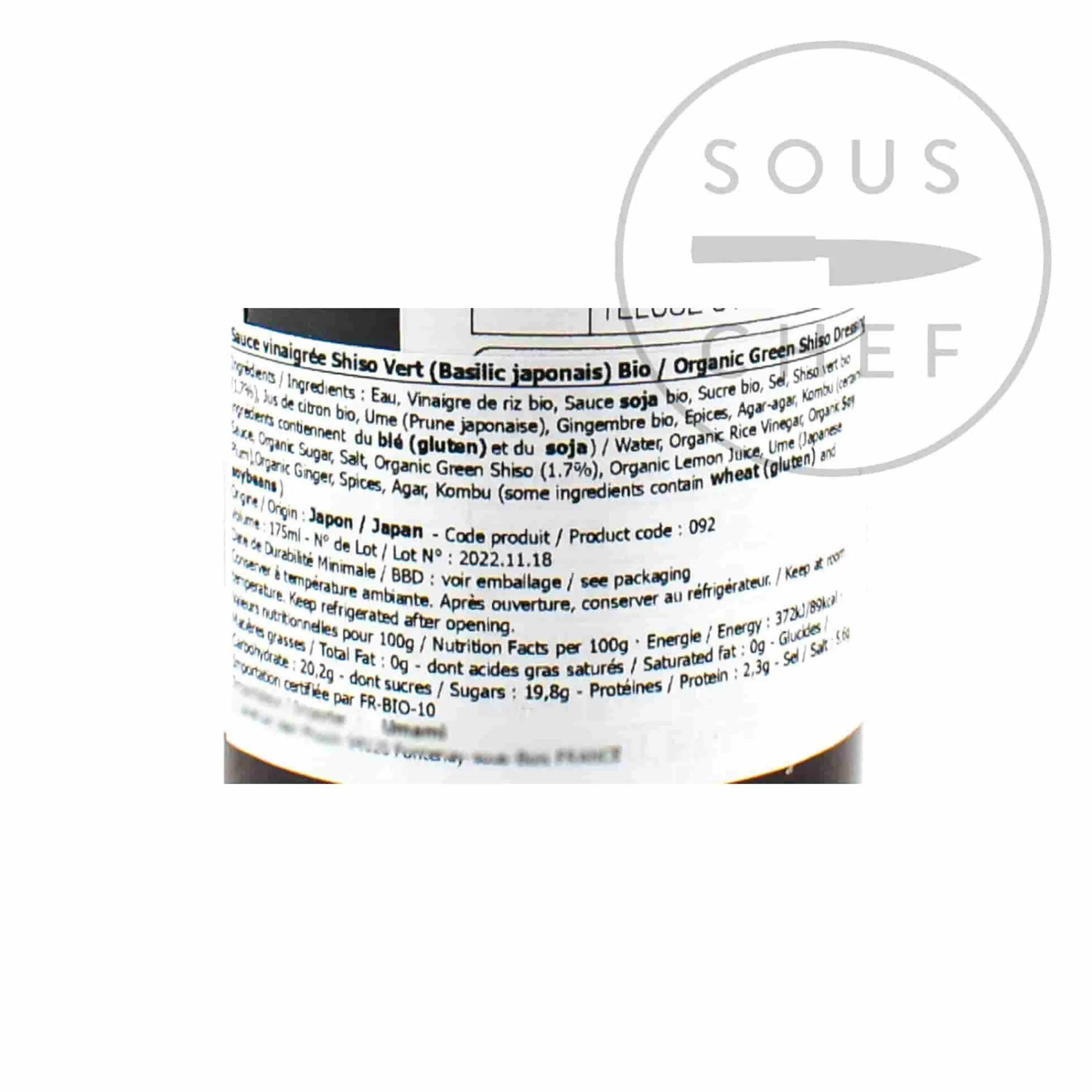 Hot Organic Green Shiso Vinaigrette, 175ml Ingredients Brands|Japanese Ingredients