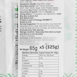 Best Pack of 5 Superior Soup Rice Instant Noodle, 65g Ingredients Brands