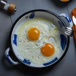 Hot Paintstroke Enamel Frying Pan, Blue & White, 18cm Pots & Pans