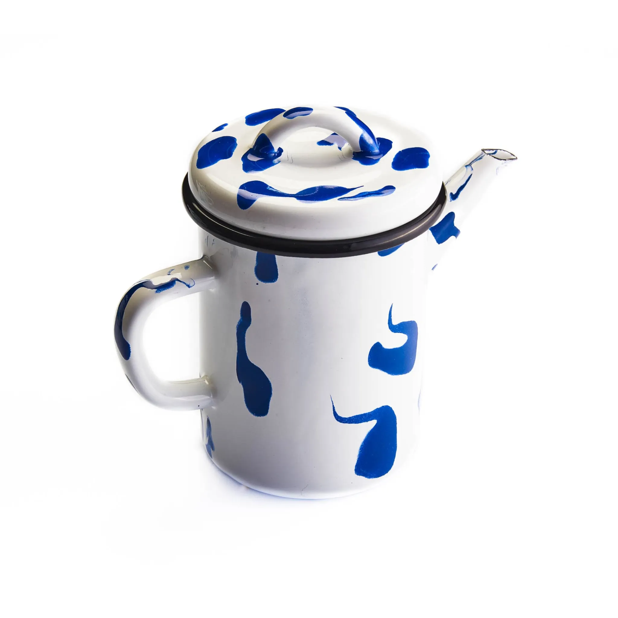New Paintstroke Enamel Teapot Blue & White, 11cm dia Tableware Brands