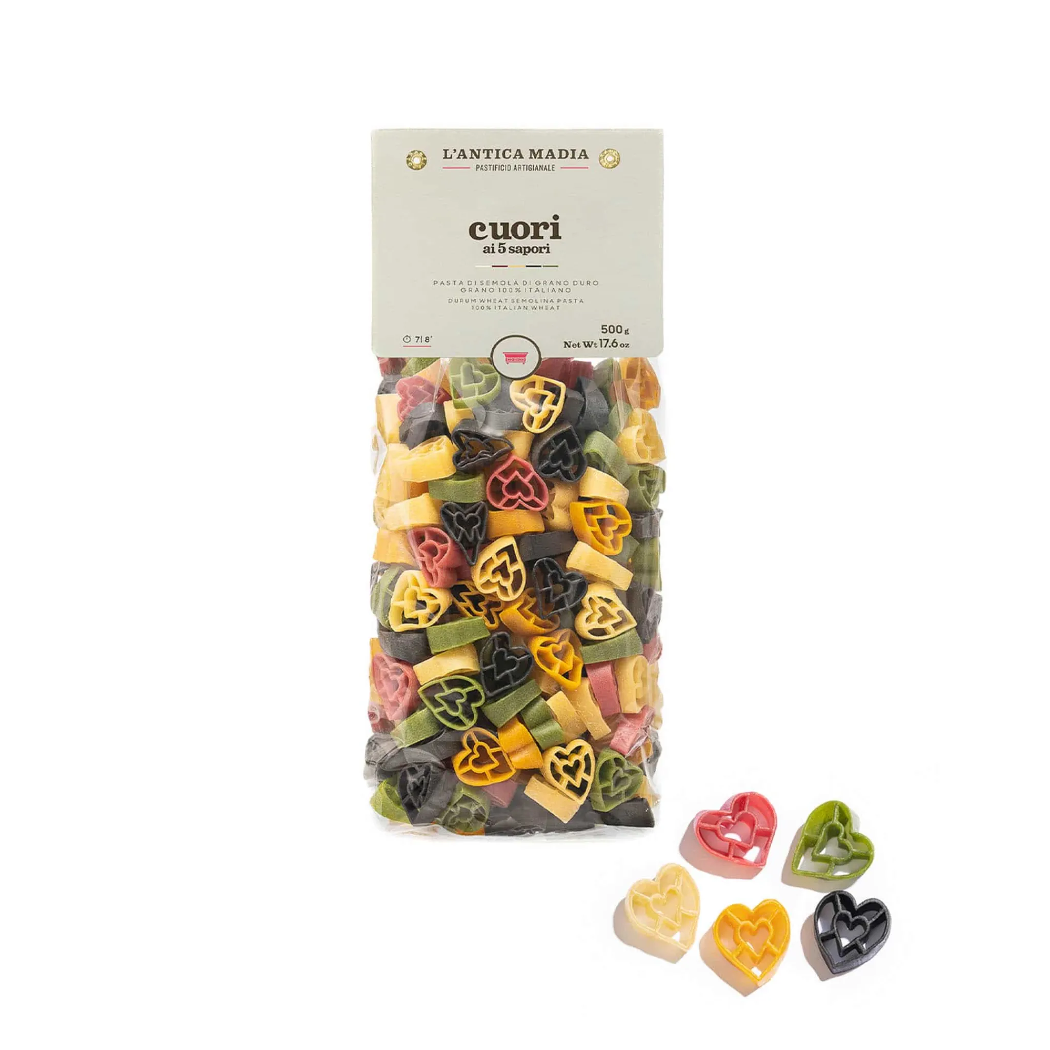 Clearance Pasta L'Antica Multicolour Pasta Hearts Cuori, 500g Ingredients Brands|Pasta, Rice & Beans