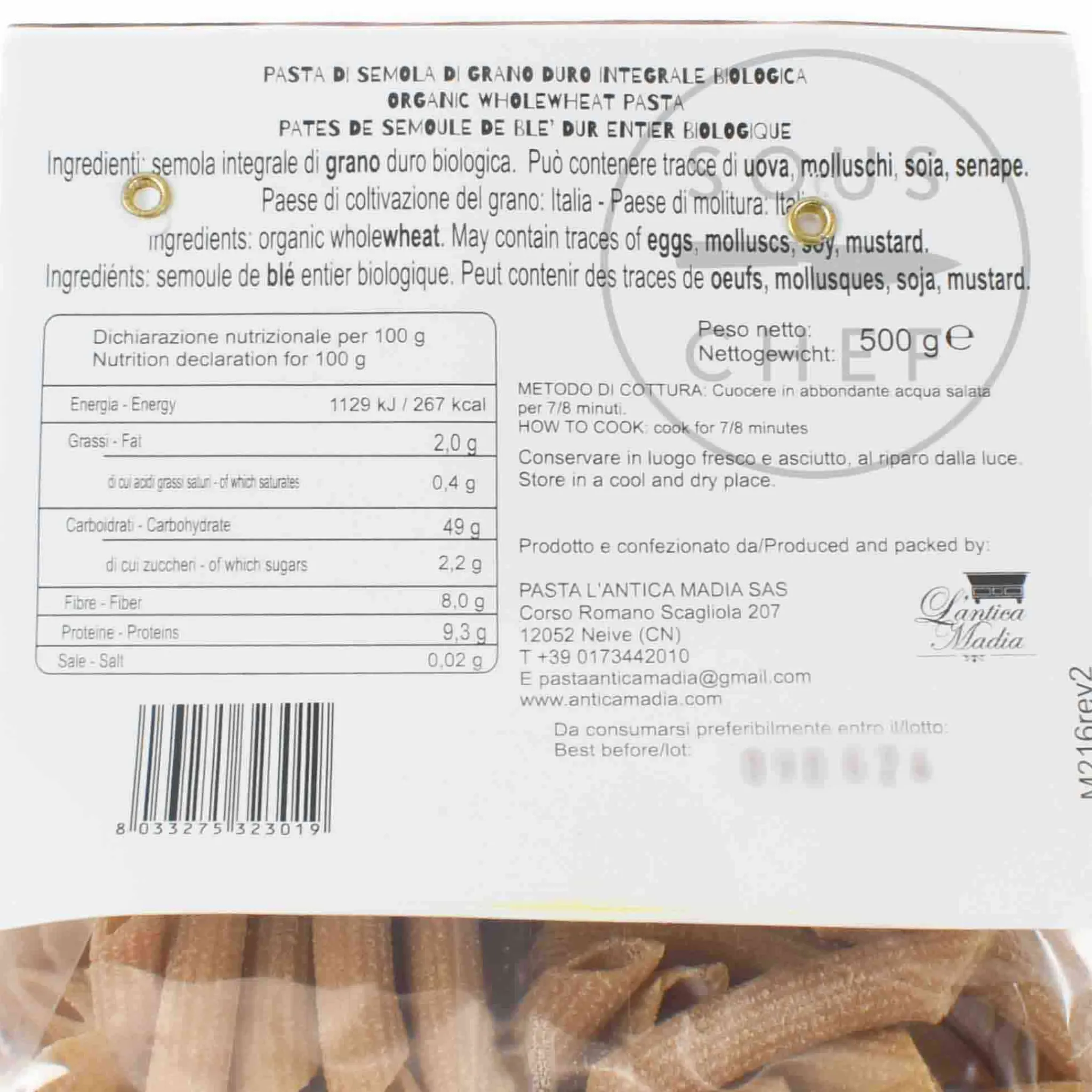 Outlet Pasta L'Antica Organic Wholewheat Pennette Pasta, 500g Ingredients Brands|Pasta, Rice & Beans