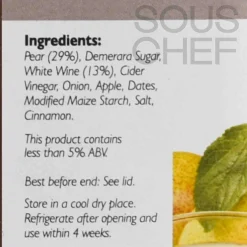 Discount Pear Chutney with White Wine, 1.2kg Ingredients Brands|Sauces & Condiments