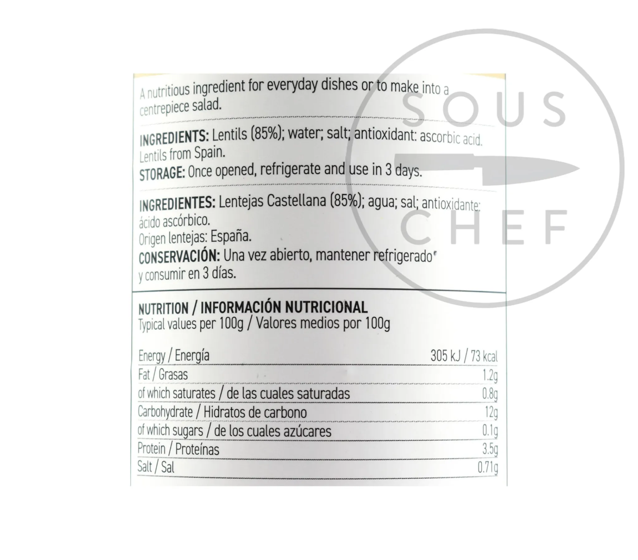 Outlet Castellana Lentils, 700g Ingredients Brands|Spanish Ingredients