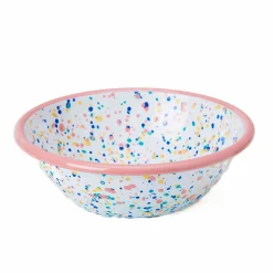 Outlet Pink Dot Enamel Salad Bowl Tableware Brands