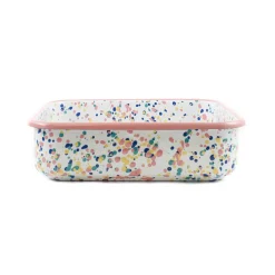 Online Pink Dot Enamel Square Roasting & Serving Dish, 21cm Baking Supplies & Equipment