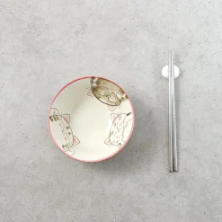 New Pink Lucky Cat Japanese Noodle Bowl, 15cm Tableware Brands|Japanese Ingredients