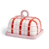 Pink Plaid Butter Dish Tableware Brands