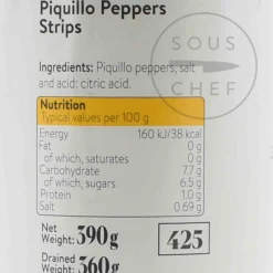 Best Piquillo Pepper Strips, 390g Ingredients Brands|Spanish Ingredients