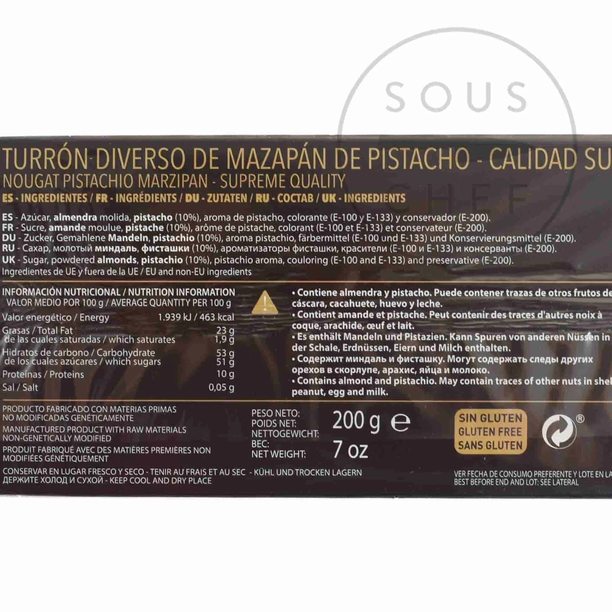 Online Pistachio & Marzipan Turron, 200g Ingredients Brands|Spanish Ingredients