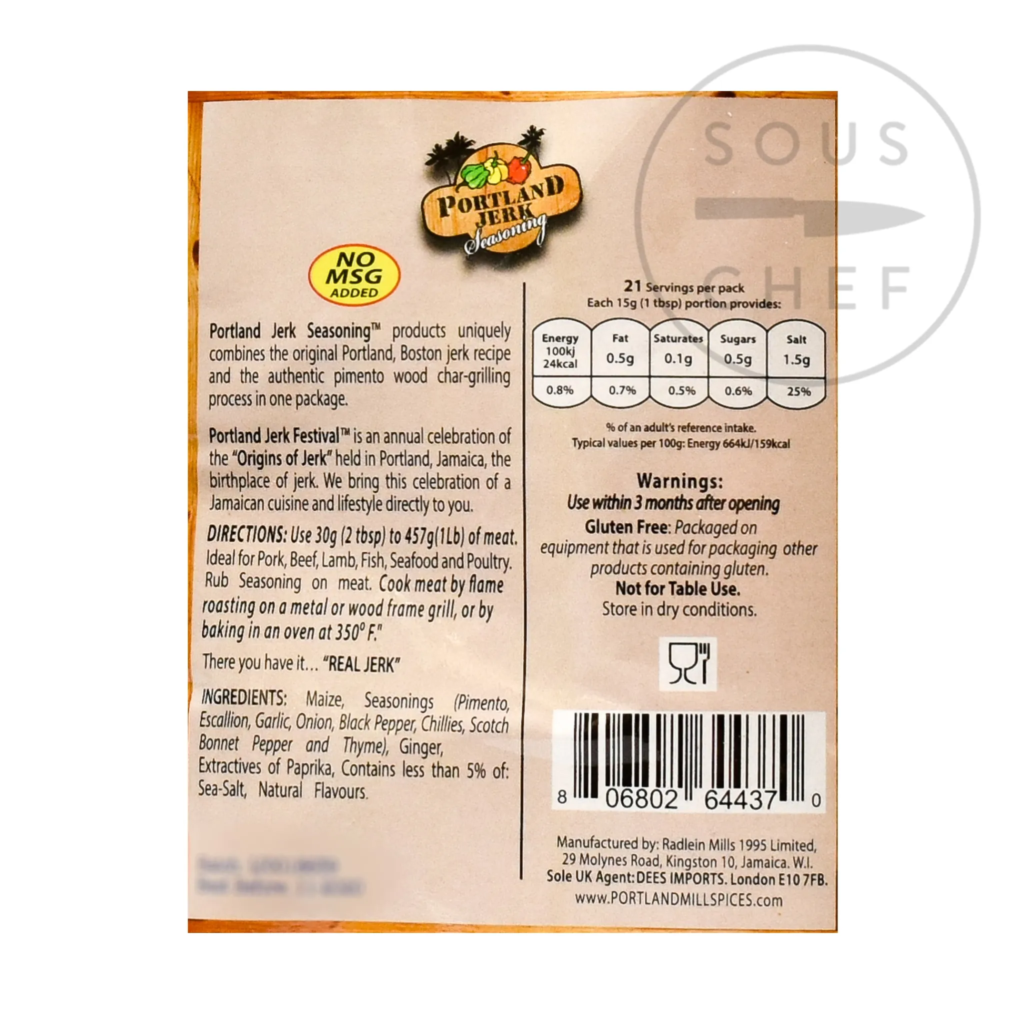 Hot Portland Jerk Seasoning, 250g Caribbean Ingredients|Herbs & Spices