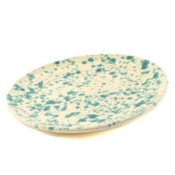 Outlet Puglia Aquamarine Splatter Dinner Plate, 27cm Italian Ingredients|Plates