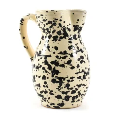 Clearance Puglia Black Splatter Ceramic Pitcher Italian Ingredients|Tableware Brands