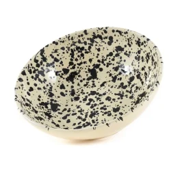 Online Puglia Black Splatter Large Salad Bowl, 28cm Italian Ingredients|Crockery & Dinnerware