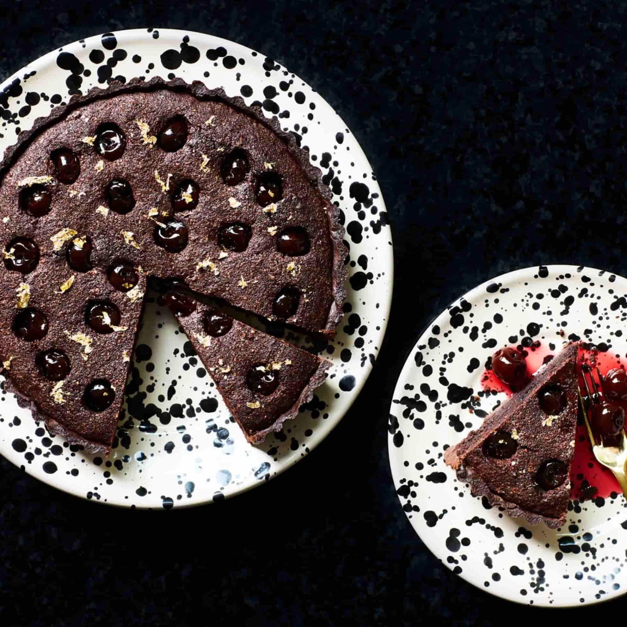 Puglia Black Splatter Side Plate, 19cm Italian Ingredients|Plates