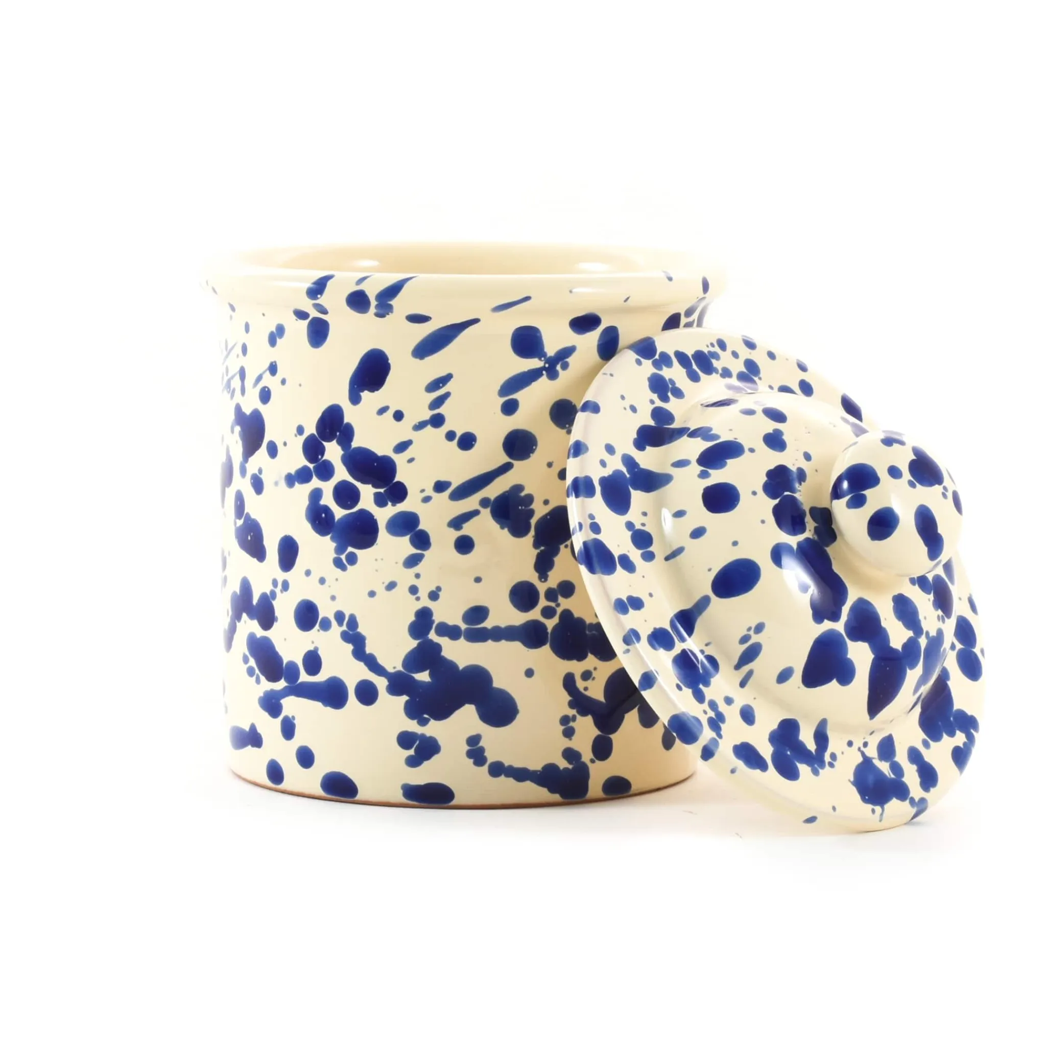 New Puglia Blue Splatter Storage Jar, 15cm Tableware Brands|Italian Ingredients