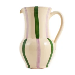 Clearance Puglia Green and Lilac Stripe Pitcher Tableware Brands|Jugs & Bottles