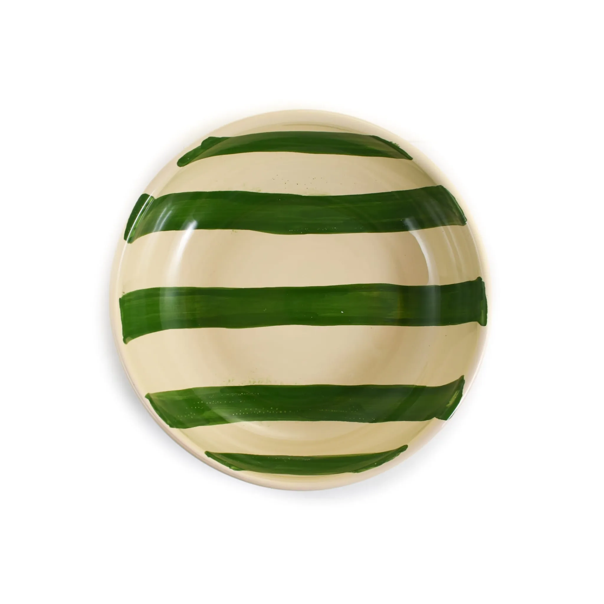 Hot Puglia Green Stripe Bowl, 19cm Crockery & Dinnerware|Bowls
