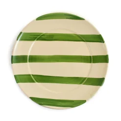 Sale Puglia Green Stripe Dinner Plate, 27cm Plates|Crockery & Dinnerware
