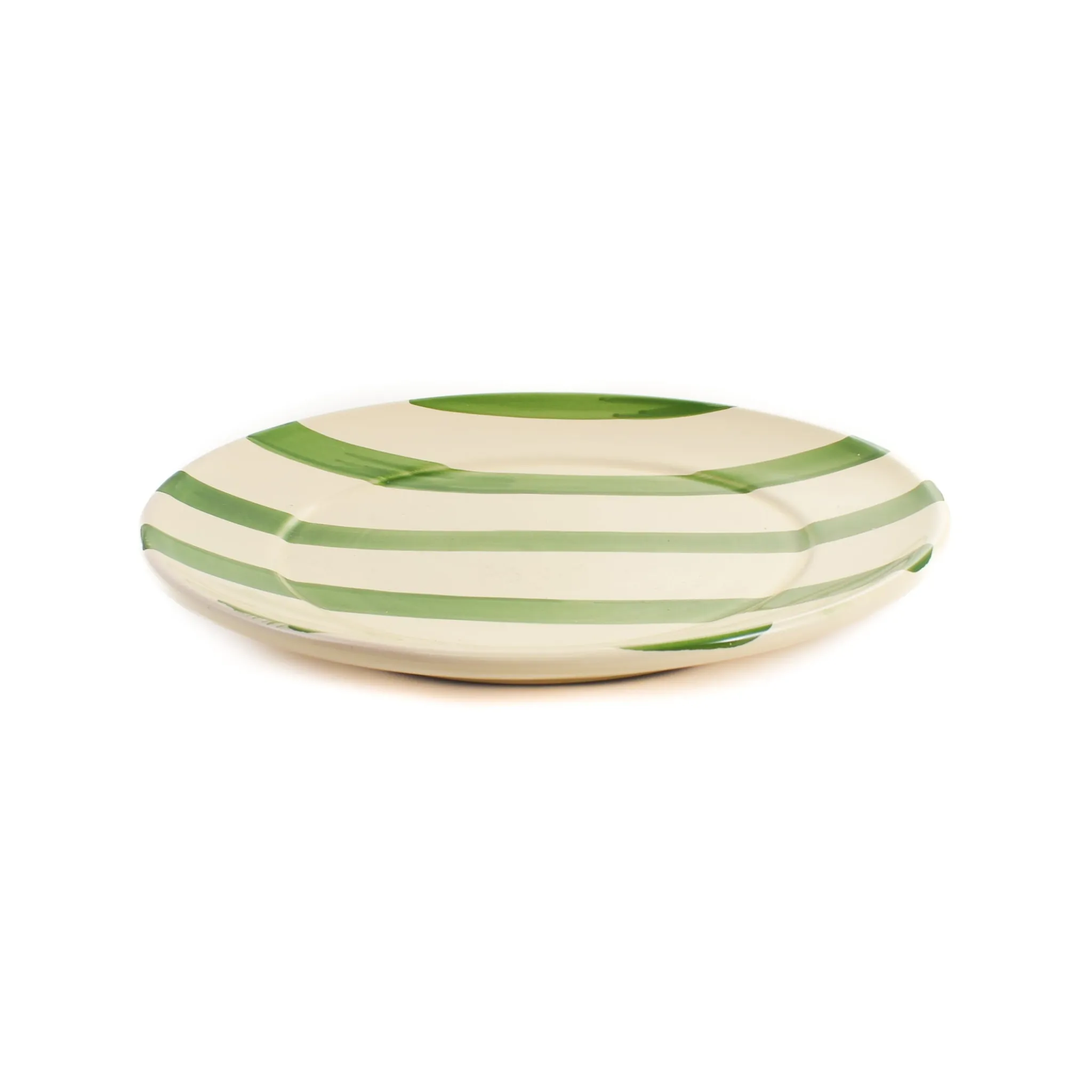 Sale Puglia Green Stripe Dinner Plate, 27cm Plates|Crockery & Dinnerware