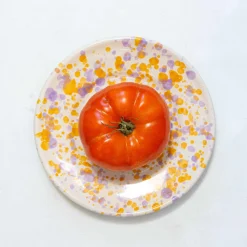 Puglia Lilac and Yellow Splatter Side Plate, 19cm Plates|Crockery & Dinnerware