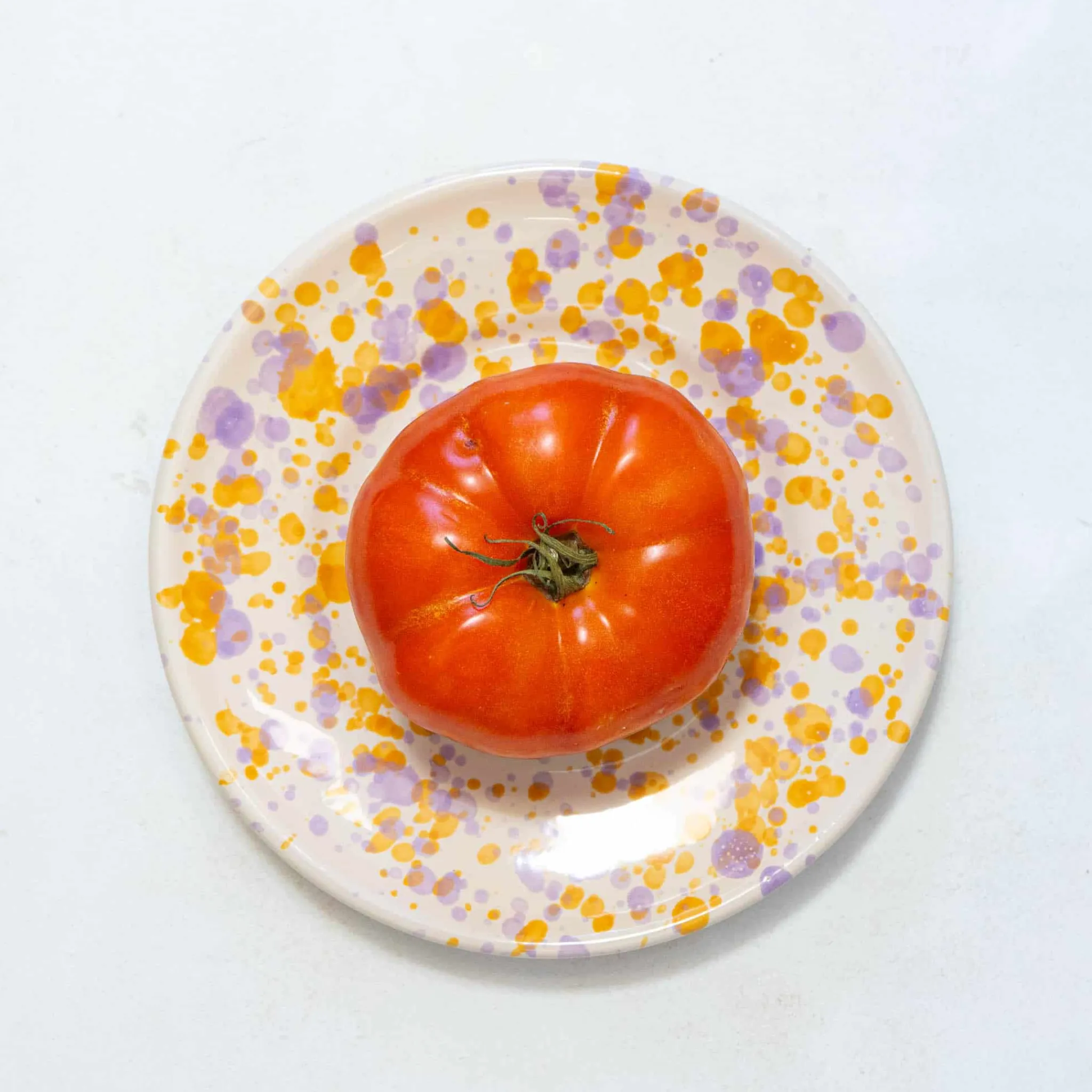 Puglia Lilac and Yellow Splatter Side Plate, 19cm Plates|Crockery & Dinnerware