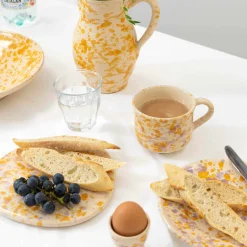Hot Puglia Lilac and Yellow Splatter Dinner Plate, 27cm Tableware Brands|Plates