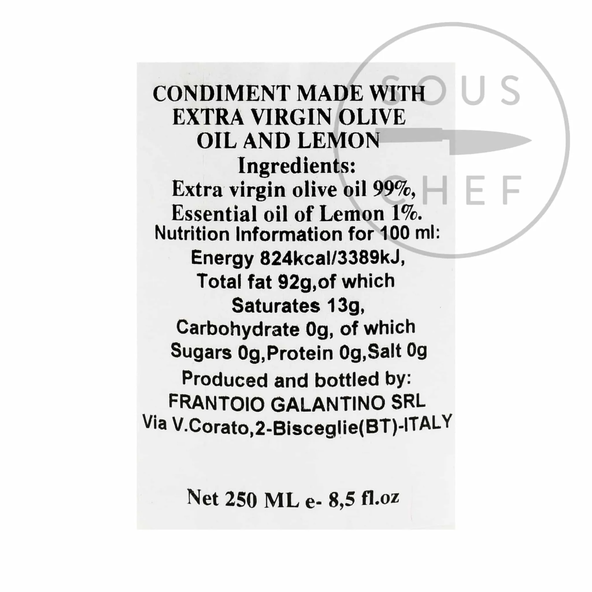 Puglian Olive Oil with Lemon in Terracotta Bottle, 250ml Italian Ingredients|Extra Virgin Olive Oil