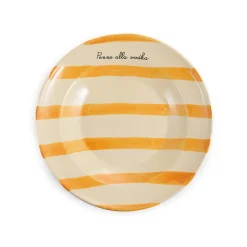 Discount Puglia "Penne Alla Vodka" Yellow Stripe Pasta Bowl, 29cm Crockery & Dinnerware|Bowls