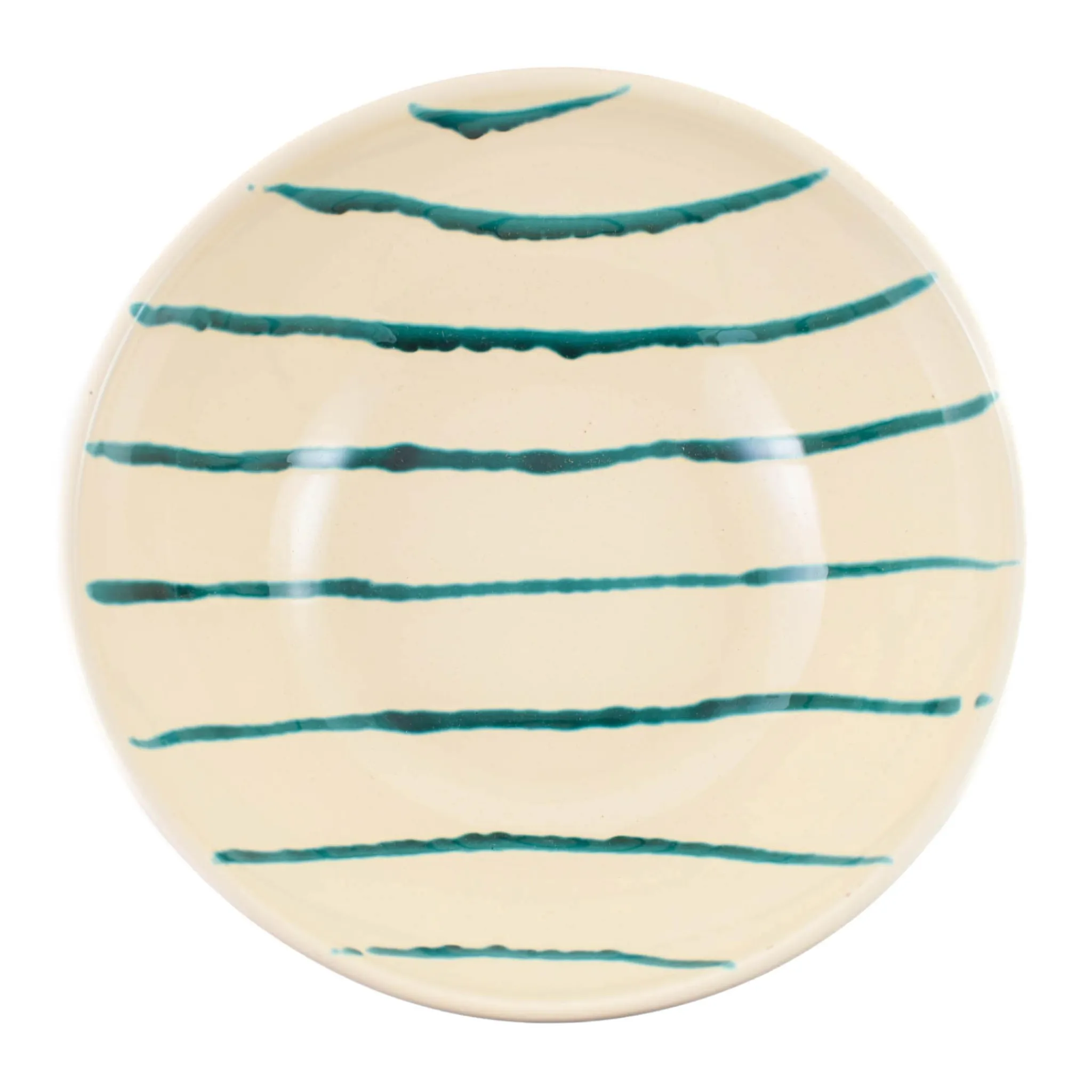 Sale Puglia Teal Stripe Large Salad Bowl, 34cm Crockery & Dinnerware|Bowls