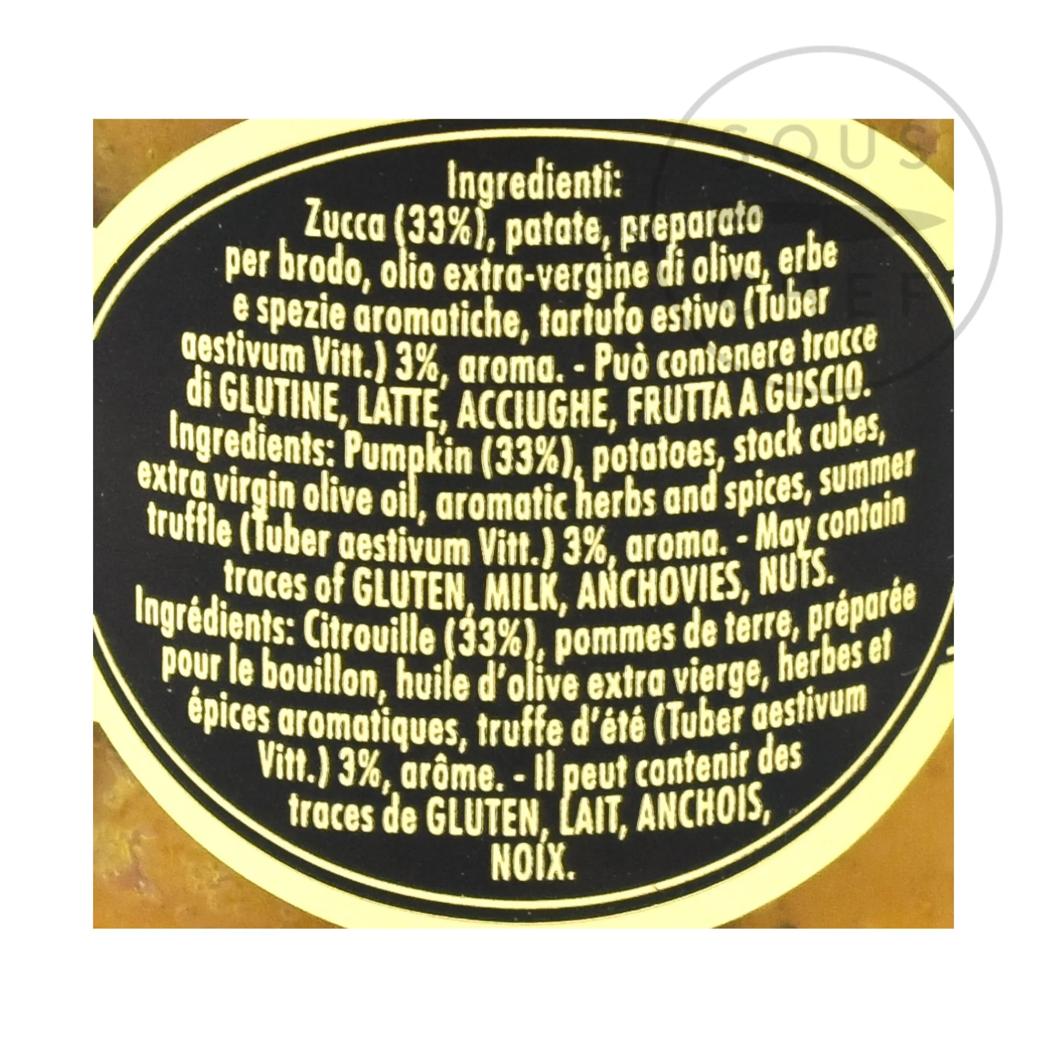 Hot Pumpkin and Truffle Puree, 180g Ingredients Brands|Italian Ingredients