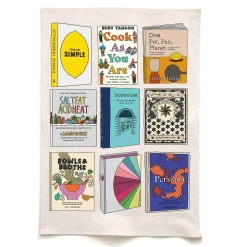 Clearance Cookbook Organic Cotton Tea Towel Kitchen Textiles & Clothing